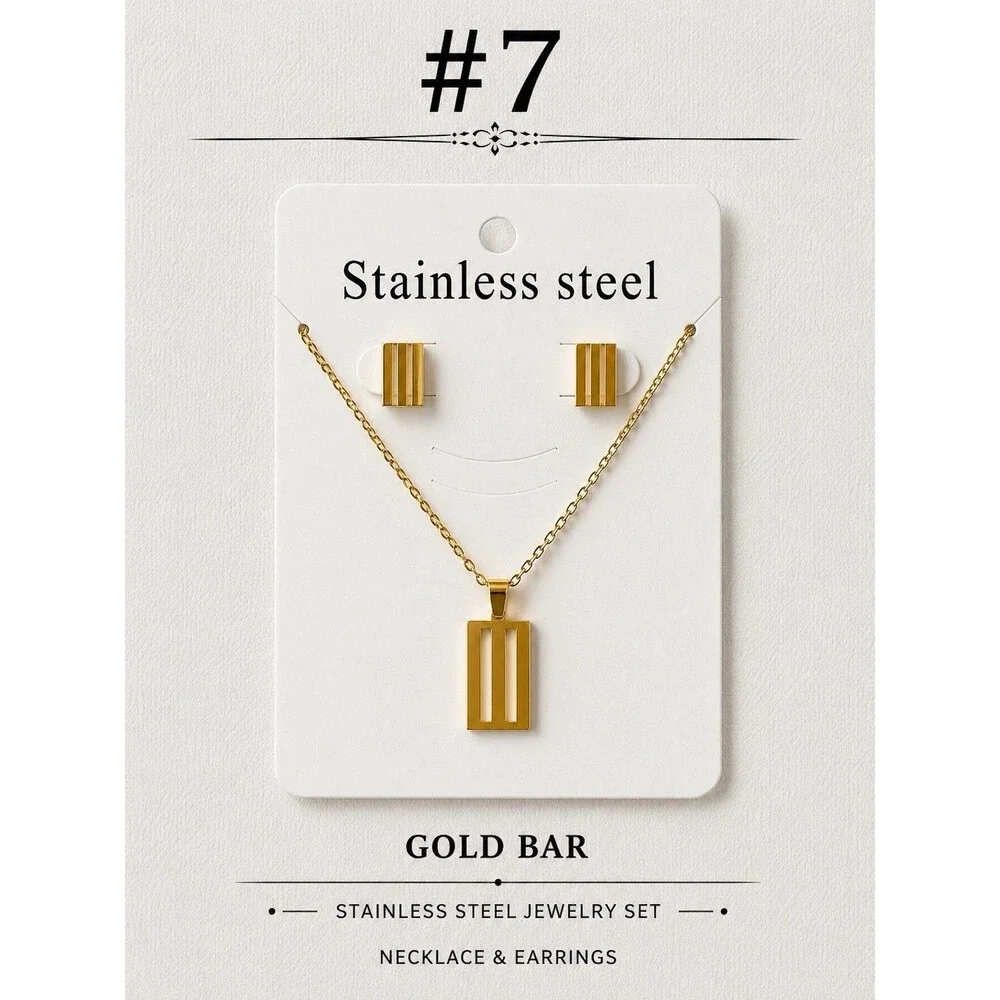 stainless steel necklace women setUnit Selections Número 5x11$